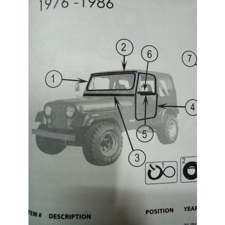 KARET KACA DEPAN JEEP CJ7 CJ 7 BENSIN DIESEL