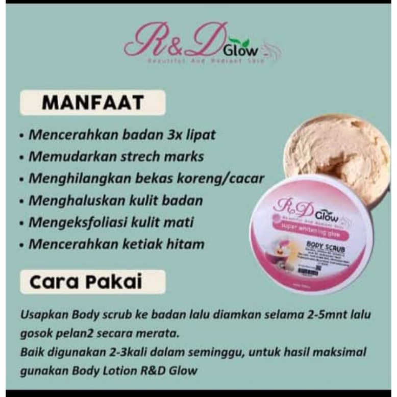 BODY SCRUB R&D GLOW 250g ORI 100% jika tidak ori jaminan uang kembali 100%