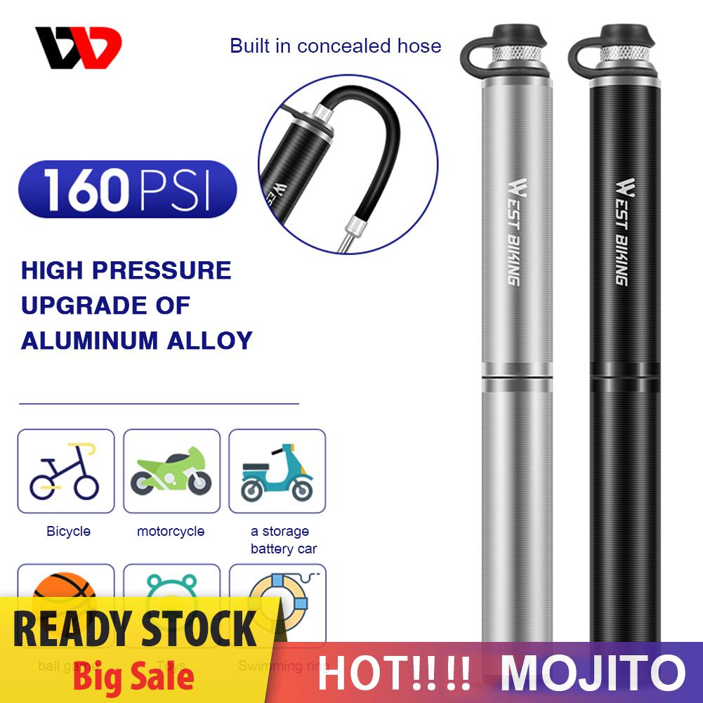 West Biking Pompa Angin Mini 160psi Untuk Ban Sepeda Balap / Mtb / Basket