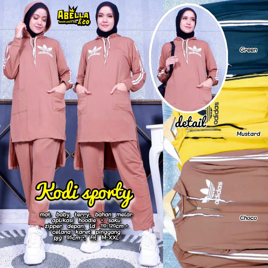 SETELAN KODI / 11.2 / BAHAN BABYTERRY HQ / LD 110-120 CM / LP 65-95  / FIT M-XXL / ONE SET SPORTY / ABELLA