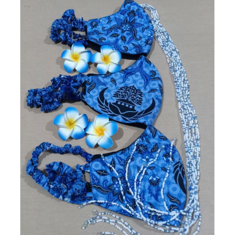 masker Batik Korpri tali hijab serut