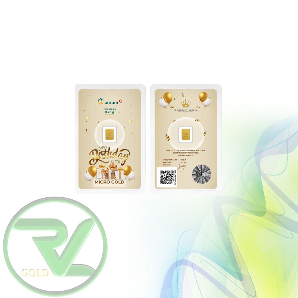 Rvl Gold Micro Gold Antam Hartadinata (Ha) Berat 0.25 Gram Birthday Gold Series