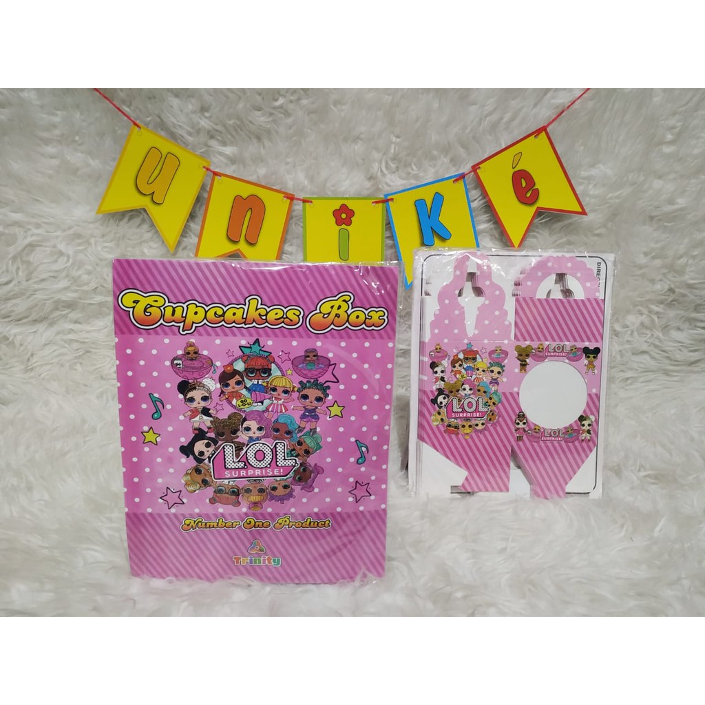 PAPER BOX DUS LOL Kotak Kemasan CUPCAKE snack kue bingkisan ulang tahun anak Kardus snack ultah Cup Cake