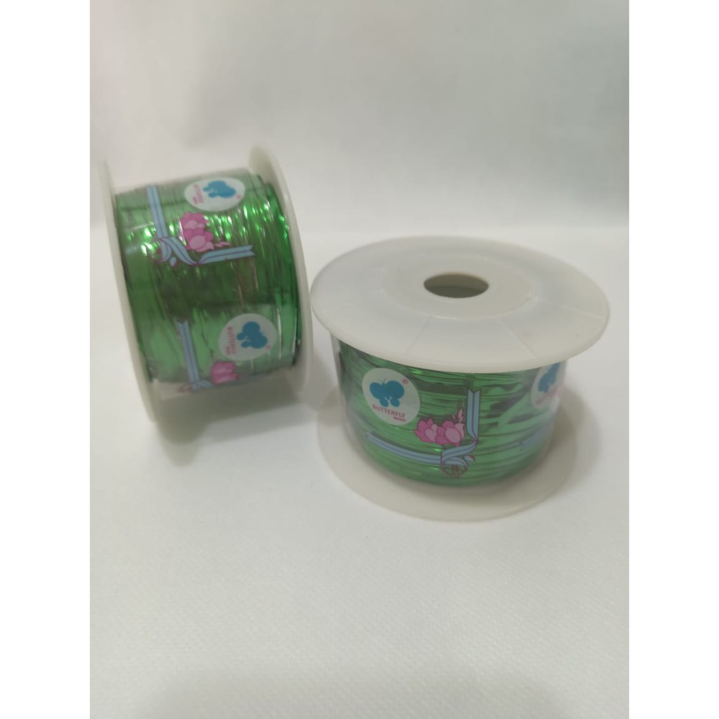 

Kawat pengikat sovenir warna hijau daun / twish the per roll