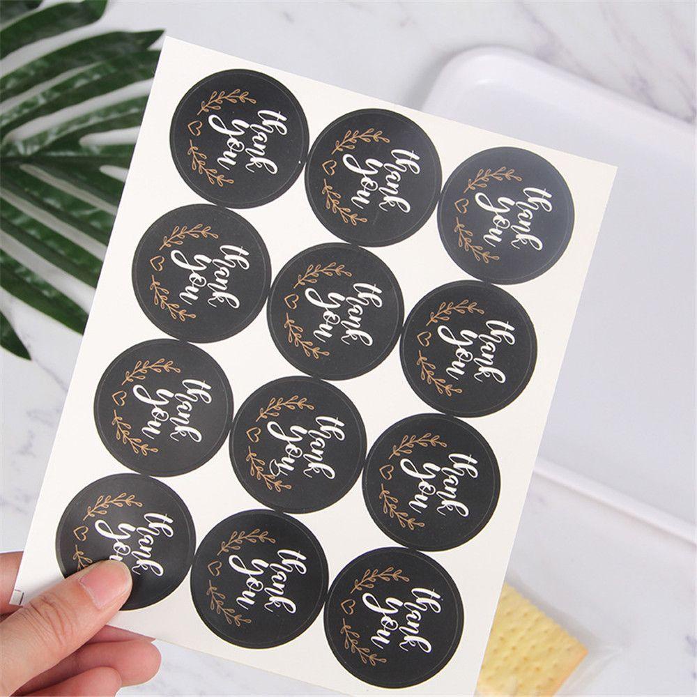 Solighter 60/120pcs Handmade Stiker DIY Bulat Perlengkapan Pesta Sealing Craft Thank You
