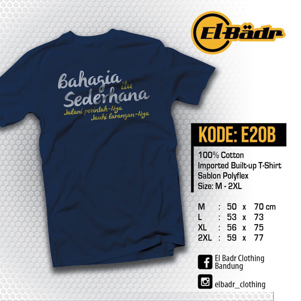 Kaos islami ahad - Bahagia itu sederhana E20P