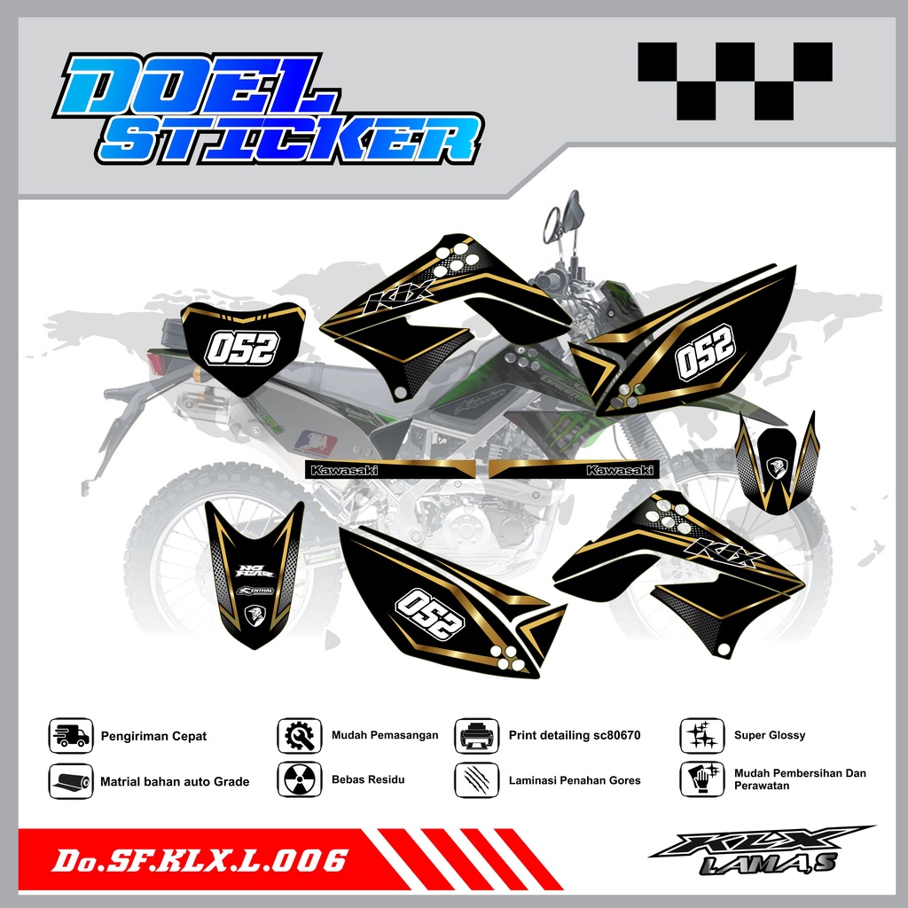 STICKER STRIPING KLX LAMA , S - STICKER STRIPING LIST VARIASI HOLOGRAM , CROME KLX LAMA EL, S DOEL 006