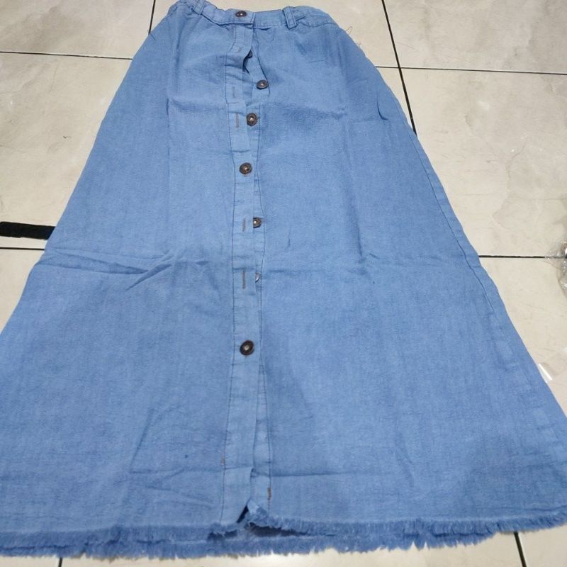 ROK BUTTON JEANS RAWIS BUTTON SKIRT / ROK JEANS SKIRT /