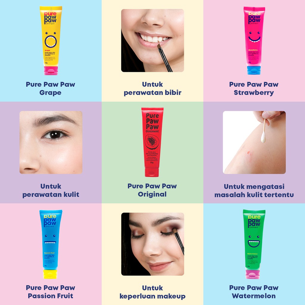 ⭐BAGUS⭐ PURE PAW PAW OINTMENT BPOM | Krim Gel Salep Multifungsi Lip Balm, Ruam Popok