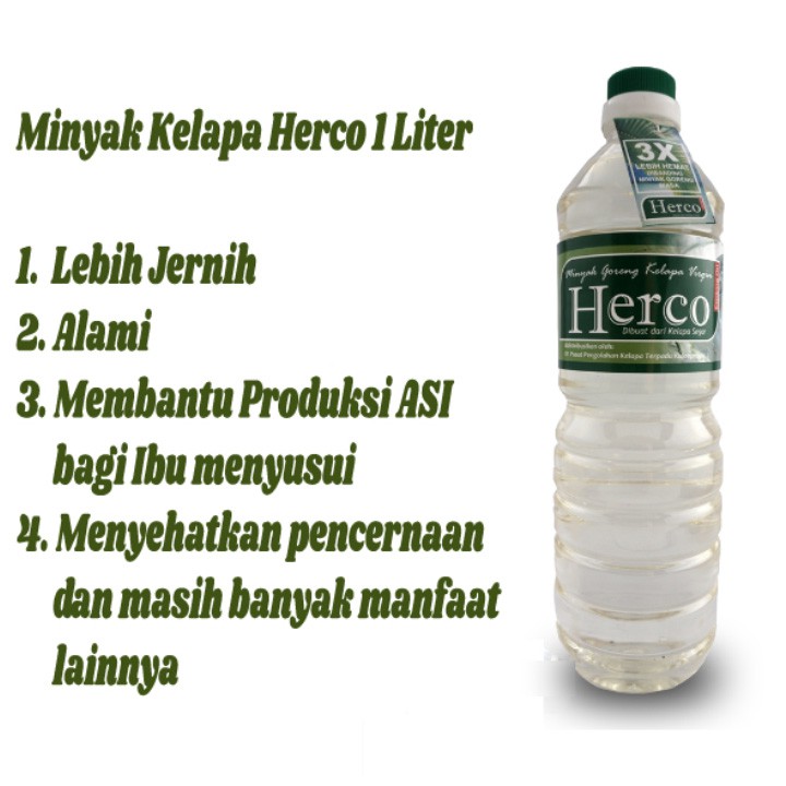 

Minyak Goreng Kelapa Murni 1L Herco - Minyak Kelapa Organik Asli Jernih Eka farm - Coconut Oil