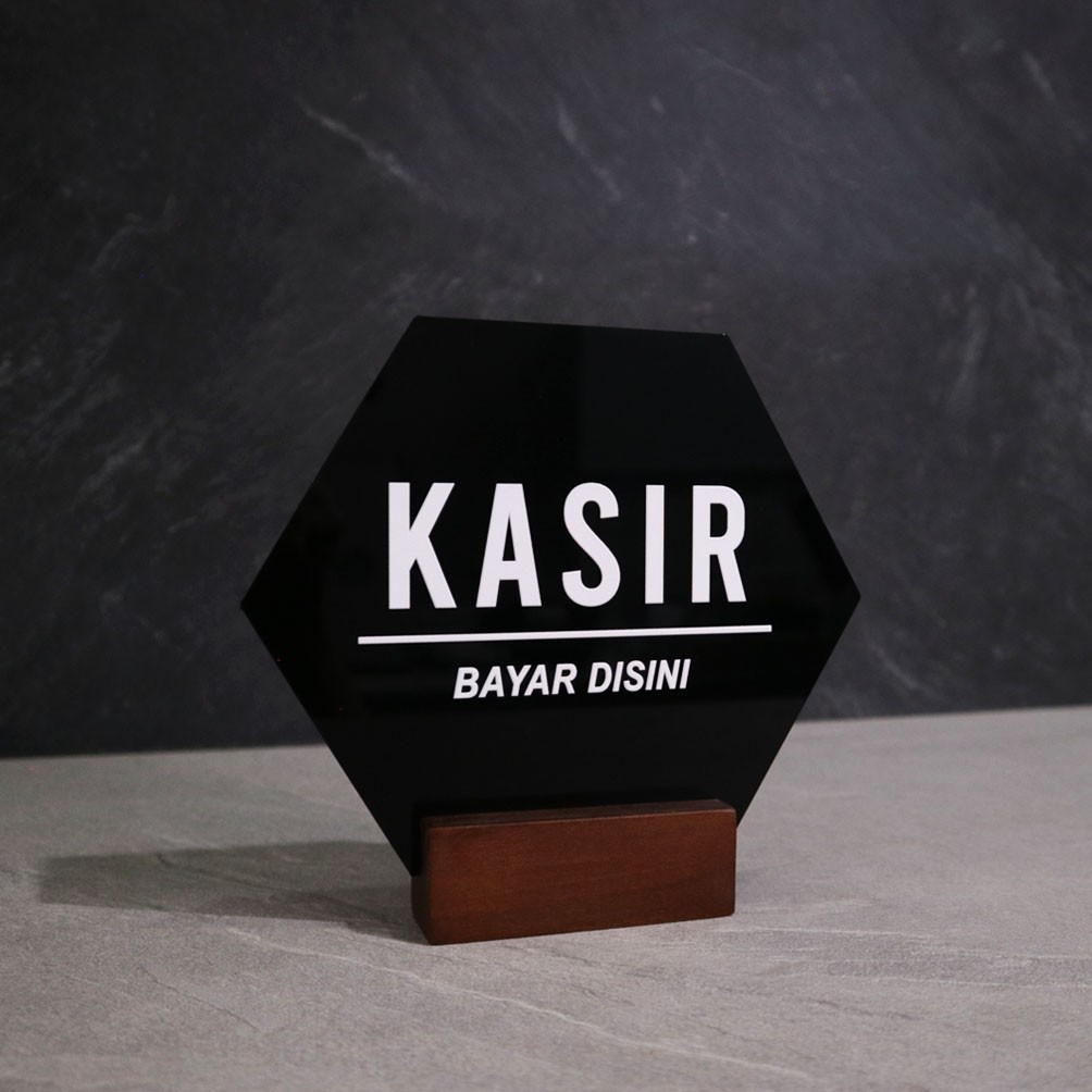 Table Sign Akrilik Signage Kasir Papan Meja Cafe Restoran Toko Shop