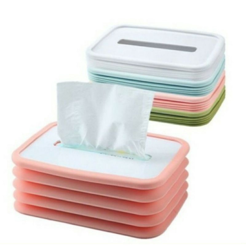 Kotak Tisu Lipat Silikon Fleksibel Tempat Tissue Box Silicone Elastis