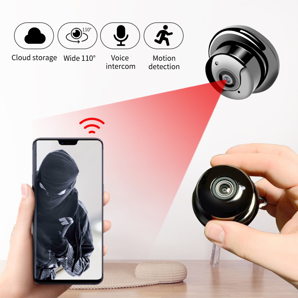 CCTV HD Nirkabel IP Kamera Mini Wifi Kamera IP Pintar V380 A1 Penyelidik Mata-Mata Tersembunyi