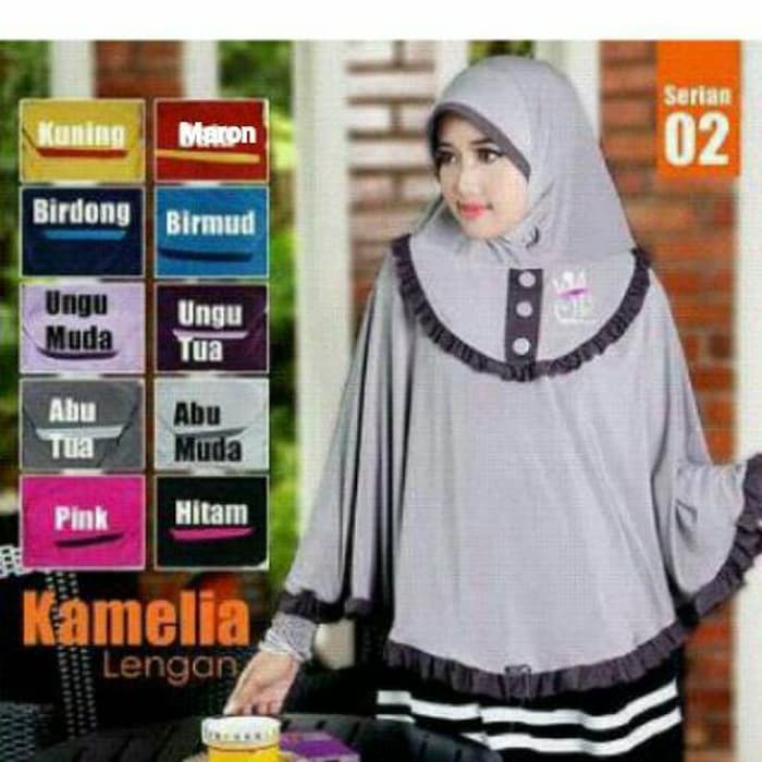 Jilbab Instan kerudung Bergo tangan Khimar Bergo Kamelia Lengan