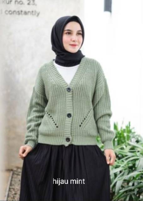 Cardigan Rajut Motif DHIYA | type 3 Get | Rajut TEBAL Premium | Pakaian Rajut Atasan Wanita