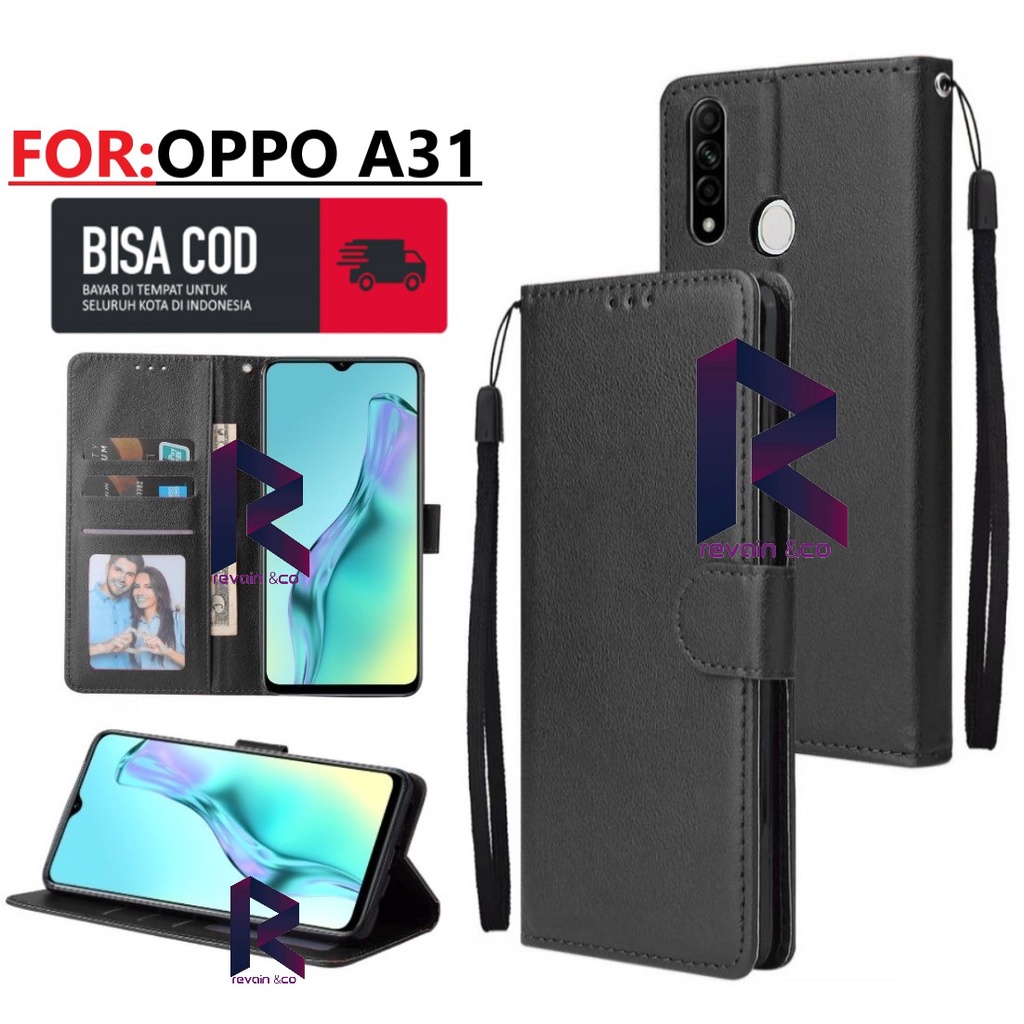 CASE OPPO A31 FLIP WALLET LEATHER KULIT PREMIUM SARUNG BUKA TUTUP FLIP CASE OPPO A31