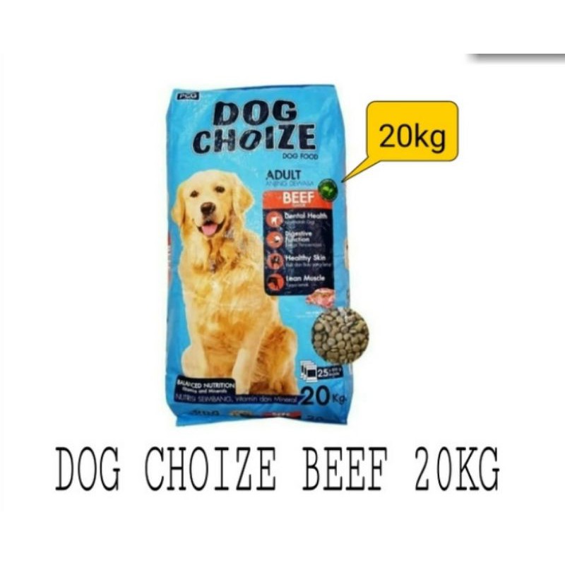 

Makanan anjing dog Choize 20kg beef Dog food Via Gojek Grab