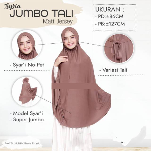 GS-Hijab Super Jumbo Tali/Hijab Instan Wanita ORI Jersey XXL