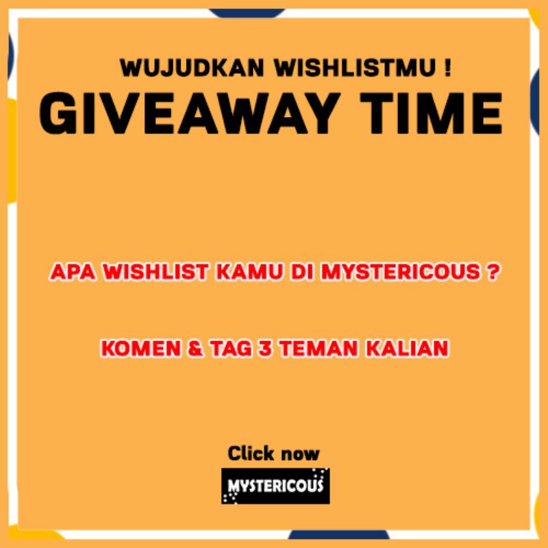 GIVEAWAY MYSTERICOUS HADIAH TOTAL 5000.000 #SEMUAPASTIMENANG . BACA SYARAT &amp; KETENTUAN