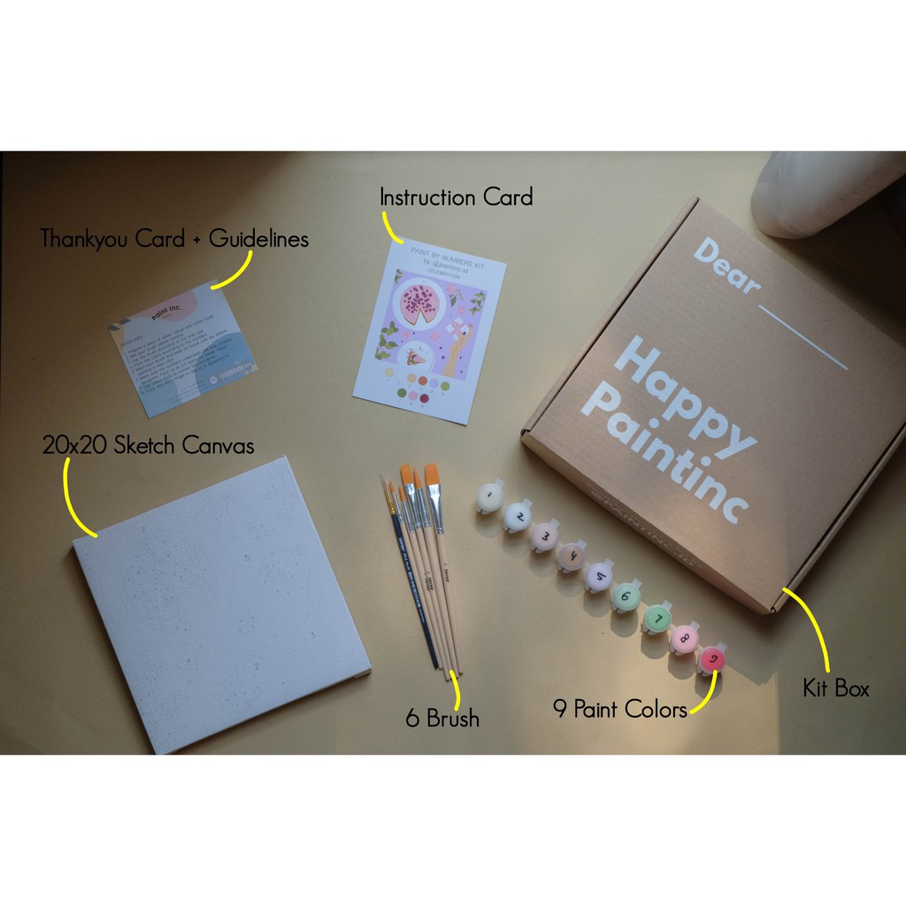 

YUH Paint by Numbers Kit: Celebration Paint Inc. ID Painting Kit Paint by Number Hampers