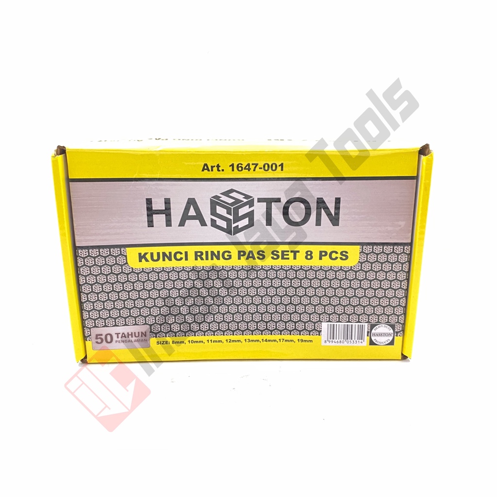 HASSTON 1647-001 Kunci Ring Pas Set 8 Pcs ( 8-19 MM ) Combination