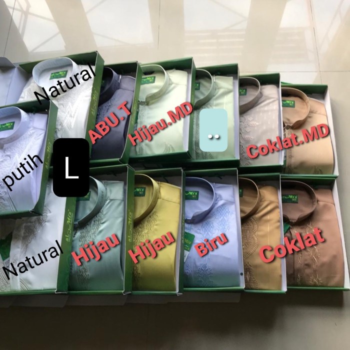 Baju koko Almiah Lengan panjang - Hijau, S