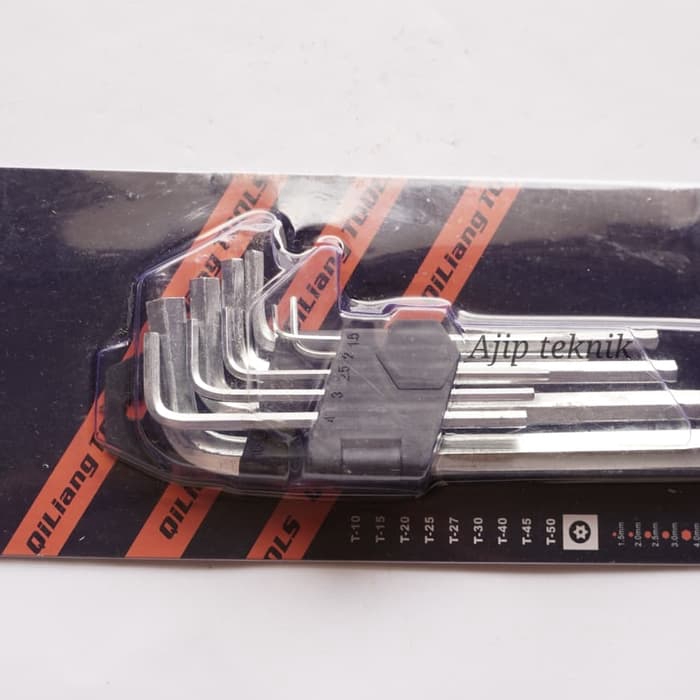 Kunci L Pendek 9pcs Biasa Murah QTOOL