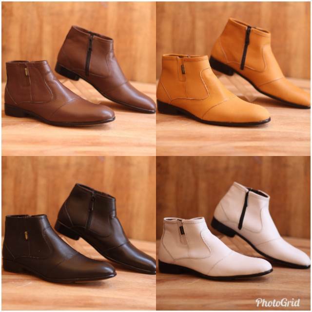 SEPATU PRIA BOOTS FORMAL ZIPPER KULIT