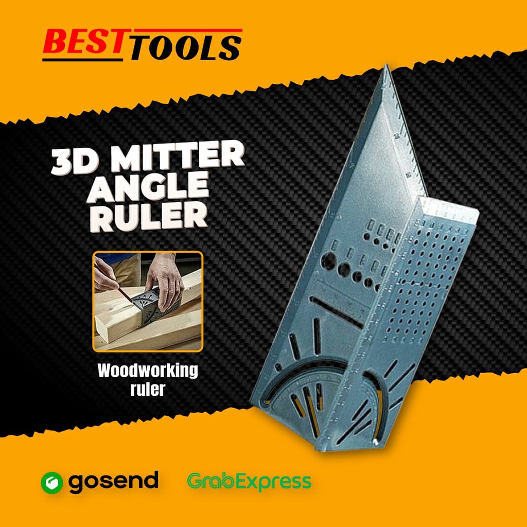 

3D Miter Angle Ruler Penggaris Segitiga Siku Tukang Speed Square Siku