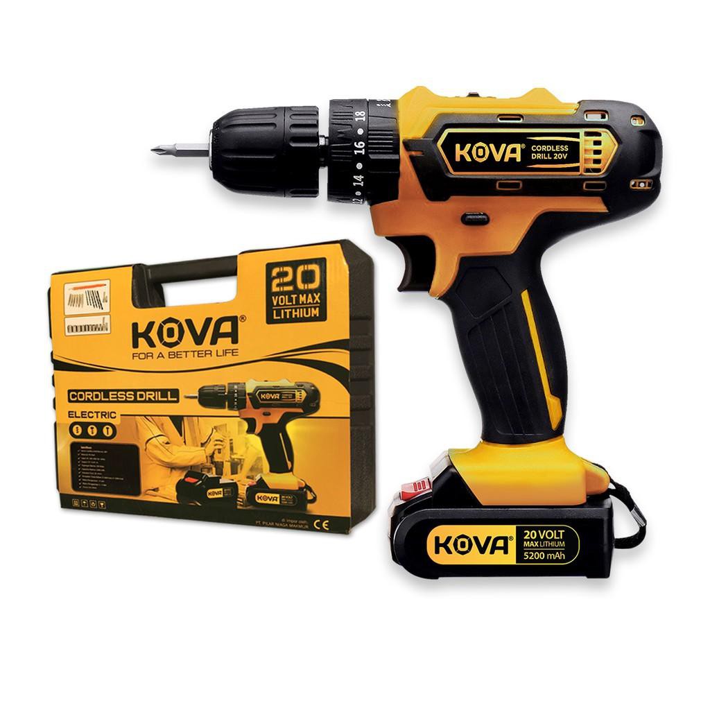 ⚡⚡ Termurah Kova Cordless Impact Drill 20 V Bor Baterai Tembok Murah