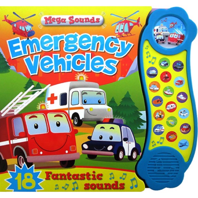 Emergency Vehicles Mega Sound Board Book with 18 Fantastic Sounds / noisy book