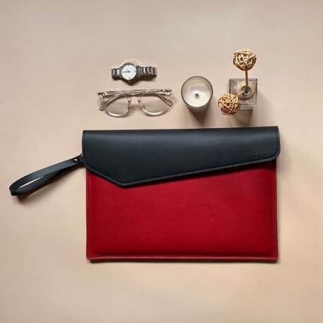 Tas/Case/Softcase/Leather Laptop Sleeve - Black/Red (Fit Macbook 13&quot;)