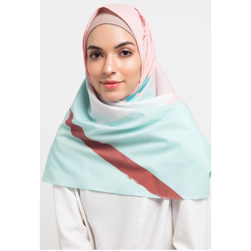 Zayana Organic Aurora Hijab Segiempat Voal Print Organik Original