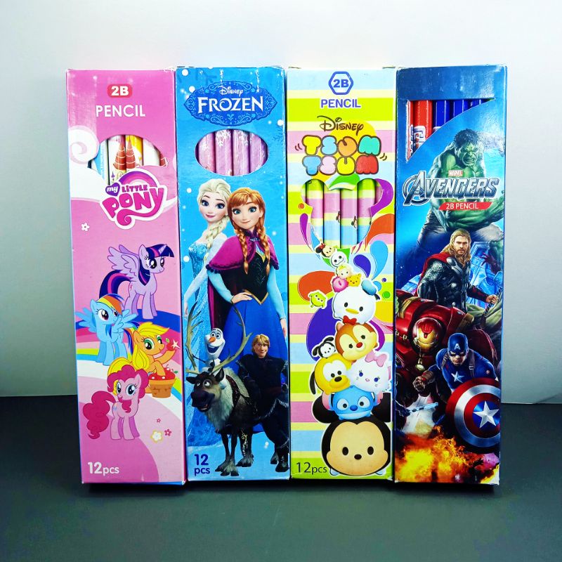 Pensil 2B Pencil 2B Hitam Karakter Kartun Super Hero Cewe Cowo