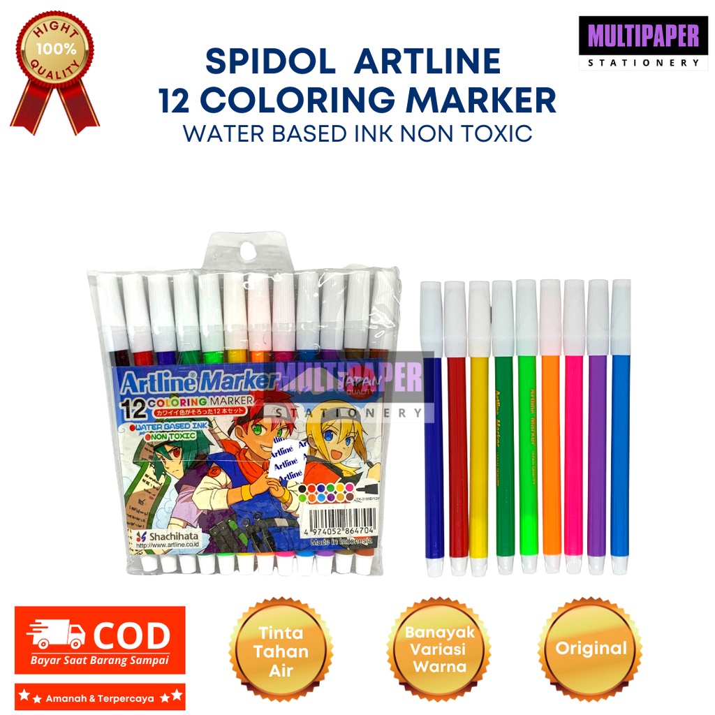 

Spidol Artline / Spidol Warna Artline Coloring Marker EK-316 / 12 Warna