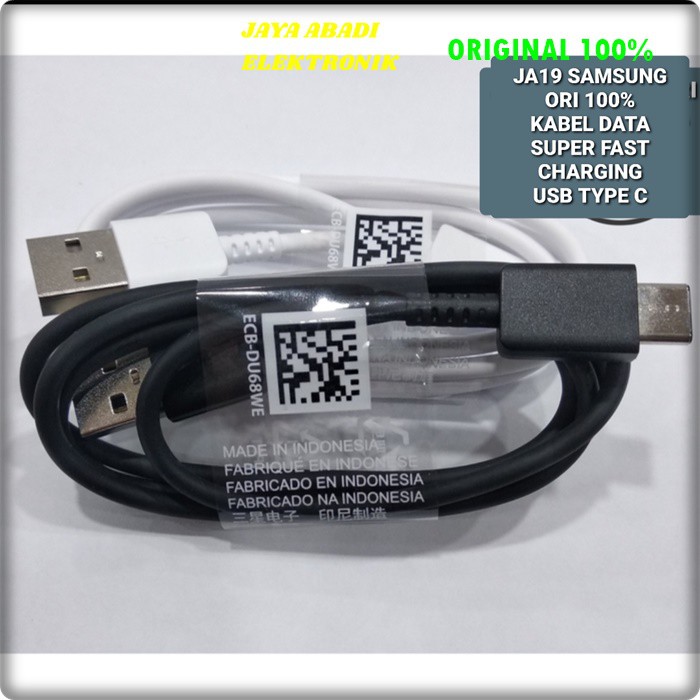 J19 SAMSUNG ORIGINAL KABEL DATA USB TYPE C TIPE C CABLE SUPER FAST CHARGING ANDOIT MULTI J19  Samsung ori 100% kabel data fast charging cable usb type c tipe hp handphone cas casan transfer travel adapter adaptive flash charger androit multi universal ori