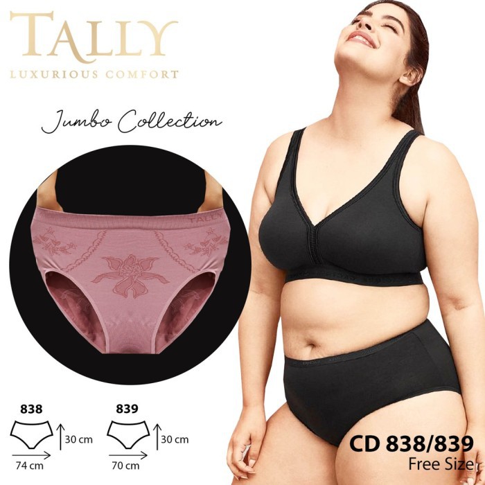 Jumbo 4L Celana Dalam Wanita Rajut Strech Premium Tally 839/838 Import CD Cewek Big Size XXXL Melar