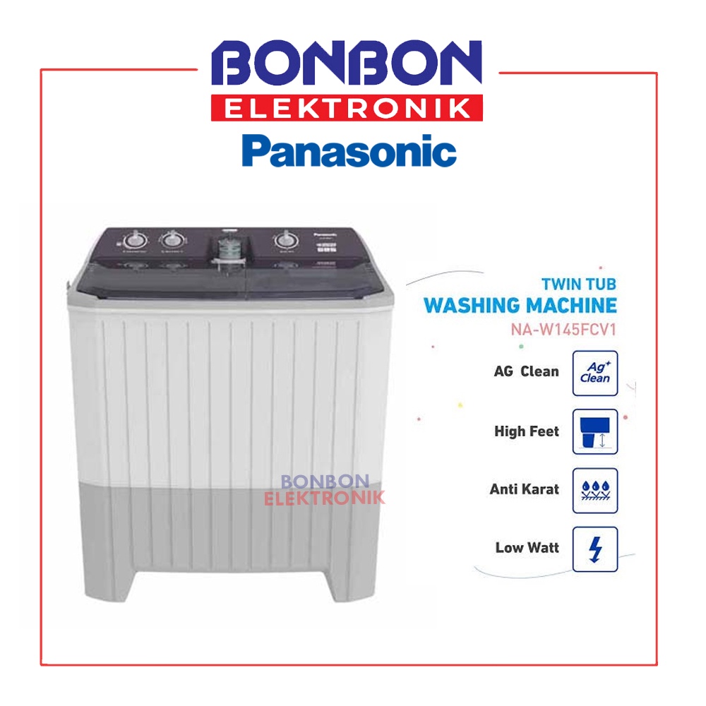 Panasonic Mesin Cuci 2 Tabung 14KG NA-W145FCV1 / NAW 145 FCV1