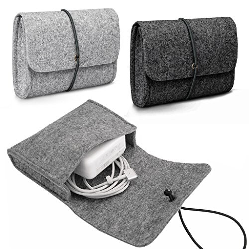 pouch tas dompet charger wool flanel