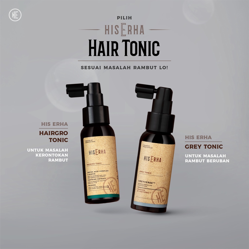 HISERHA Grey Tonic 60ml - Tonic Rambut Anti Uban