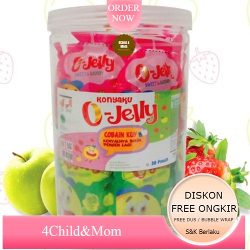 

Konyaku O Jelly Strawberry Apel Snack Cemilan 1 Toples Isi 30 pouch