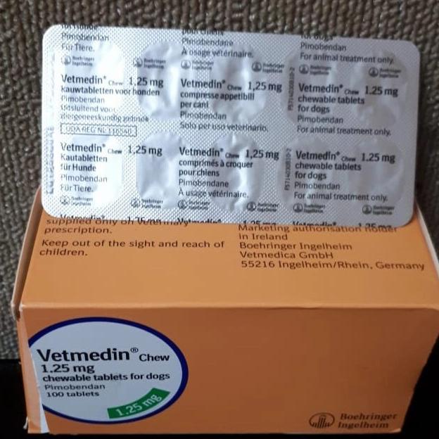 Vetmedin 1.25 mg per 10 tablet