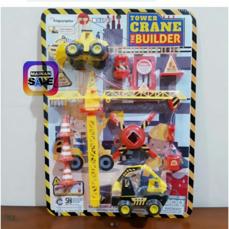 Mainan Set Konstruksi Bangunan Tower Crane The Builder
