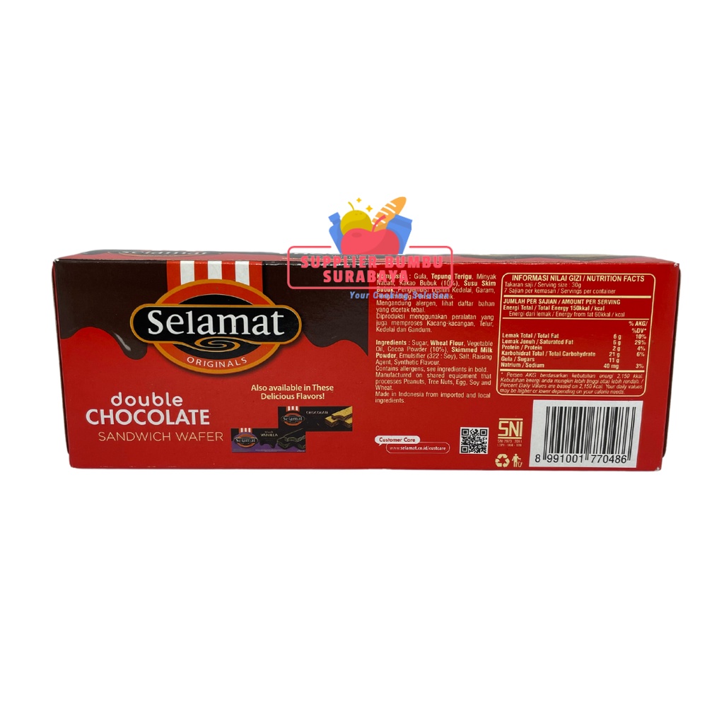 Selamat Wafer Coklat Chocolate Sandwich Black Vanilla 145g