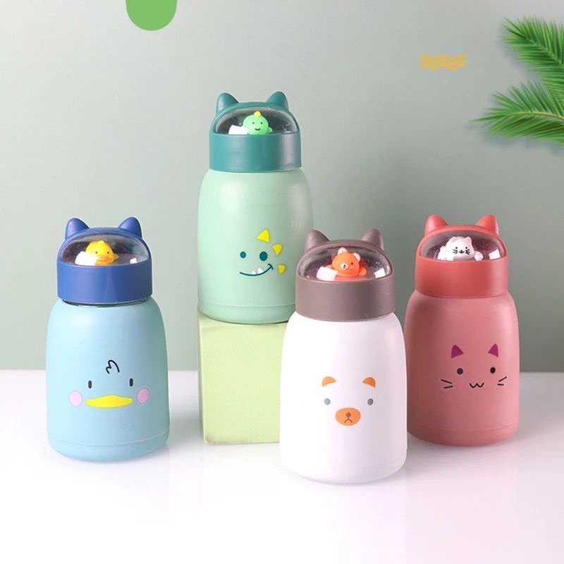 BOTOL KACA MOTIF KUCING 360 ML // BOTOL KACA SOUVENIR LUCU