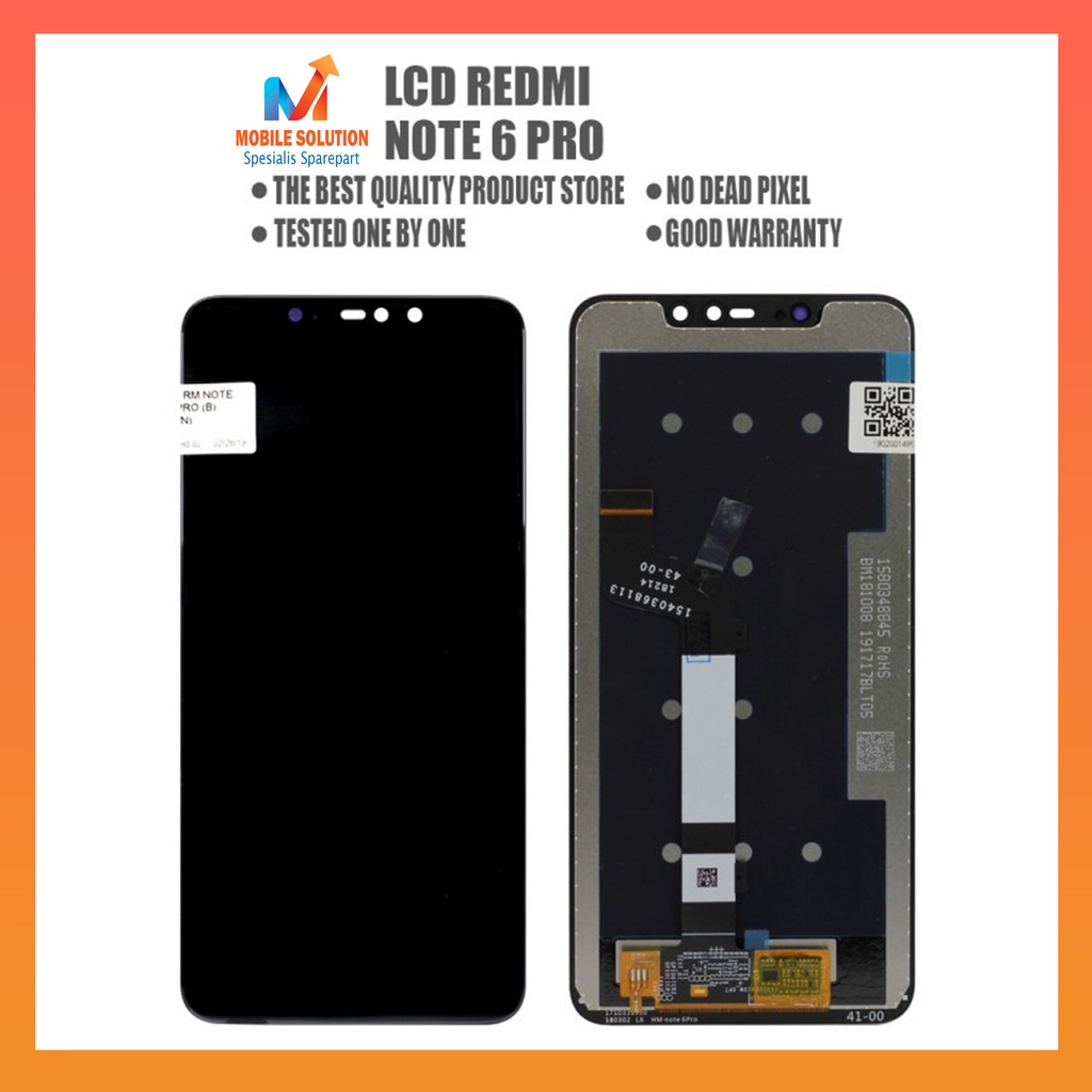 Grosir LCD Xiaomi Redmi Note 6 Pro Fullset Touchscreen ORIGINAL 100% Garansi 1 Bulan + Packing / Bubbel