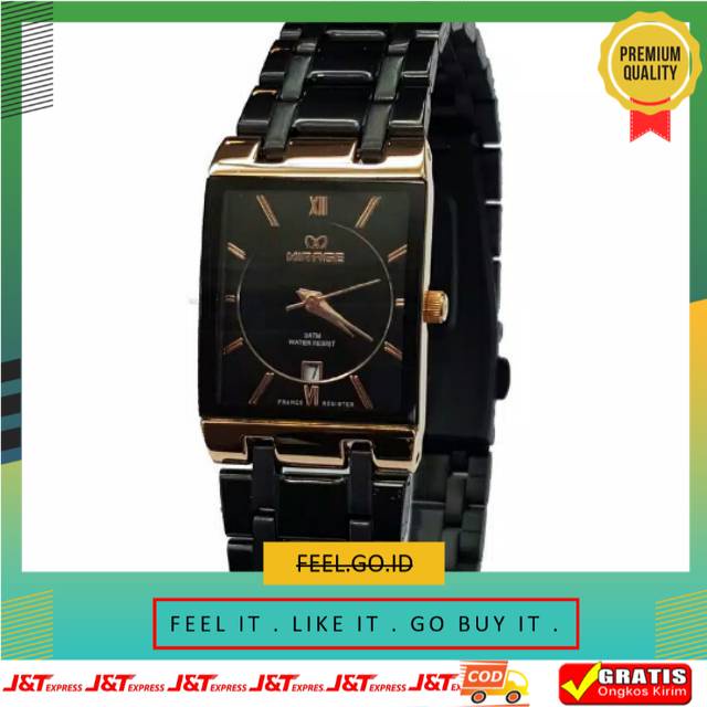 Terbagus Termurah Jam Tangan Wanita MIRAGE 7908 Black Rosegold ORIGINAL Jam Tangan Pria Mirage 7908 
