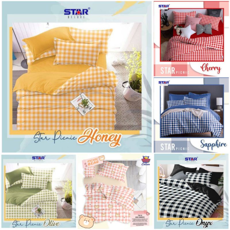 SPREI SEPREI BEDCOVER HOMEMADE MURAH KATUN LOKAL  STAR PICNIC MOTIF ANAK ANIMAL ZOO KARAKTER SAPI