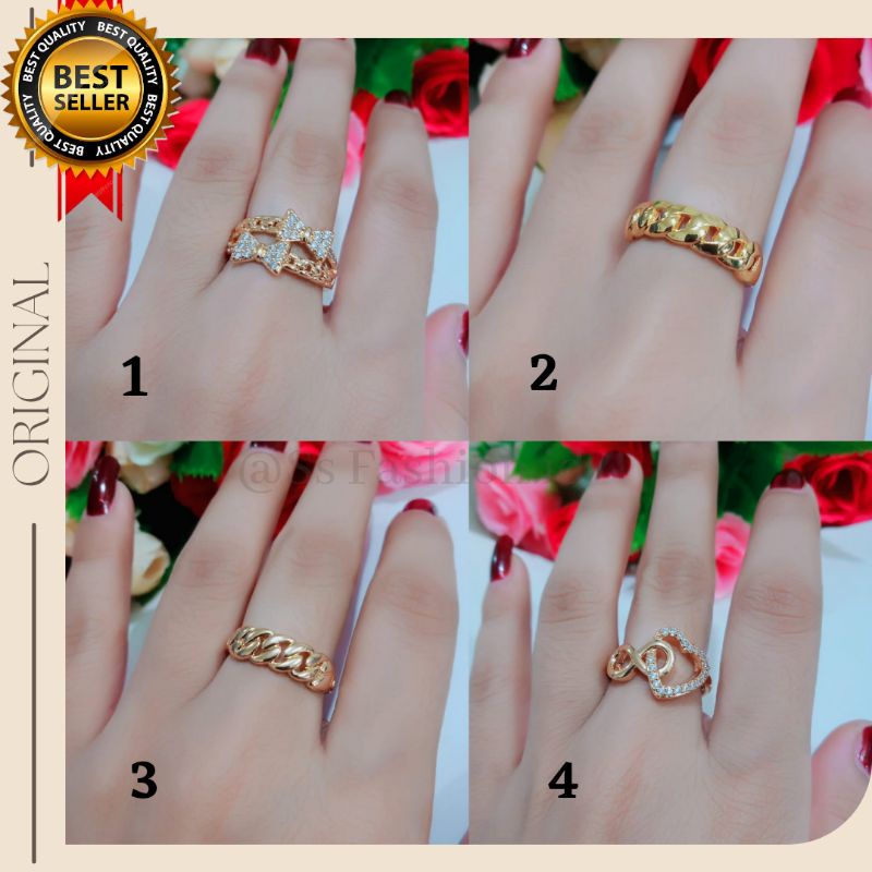 cincin titanium motif rantai love anti karat anti luntur