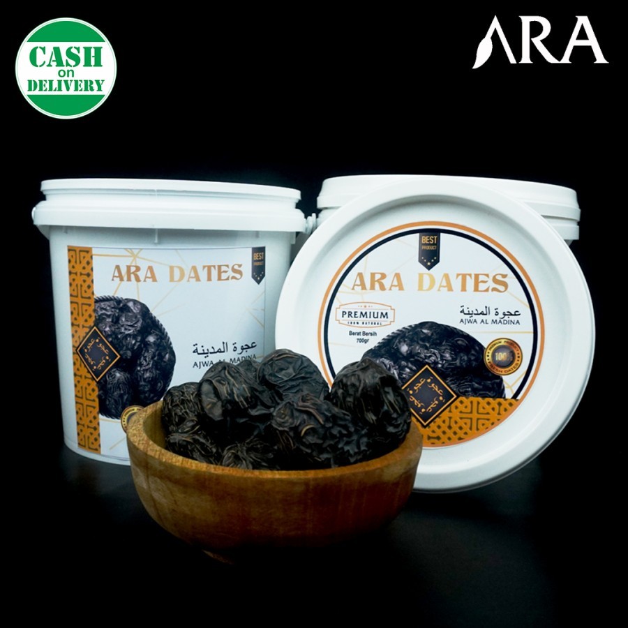 Kurma Ajwa PREMIUM ARA DATES Bucket 700 gram Original KEMTAN